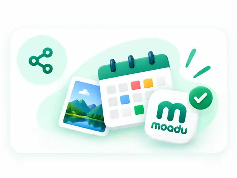 Illustration des Teilens von Terminen mit MOADU