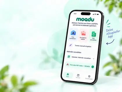 MOADU App als Smartphone-Illustration für den geplanten Google-Play-Start